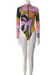 Louisa Ballou Printed Mock Neck Bodysuit