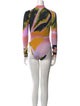 Louisa Ballou Printed Mock Neck Bodysuit