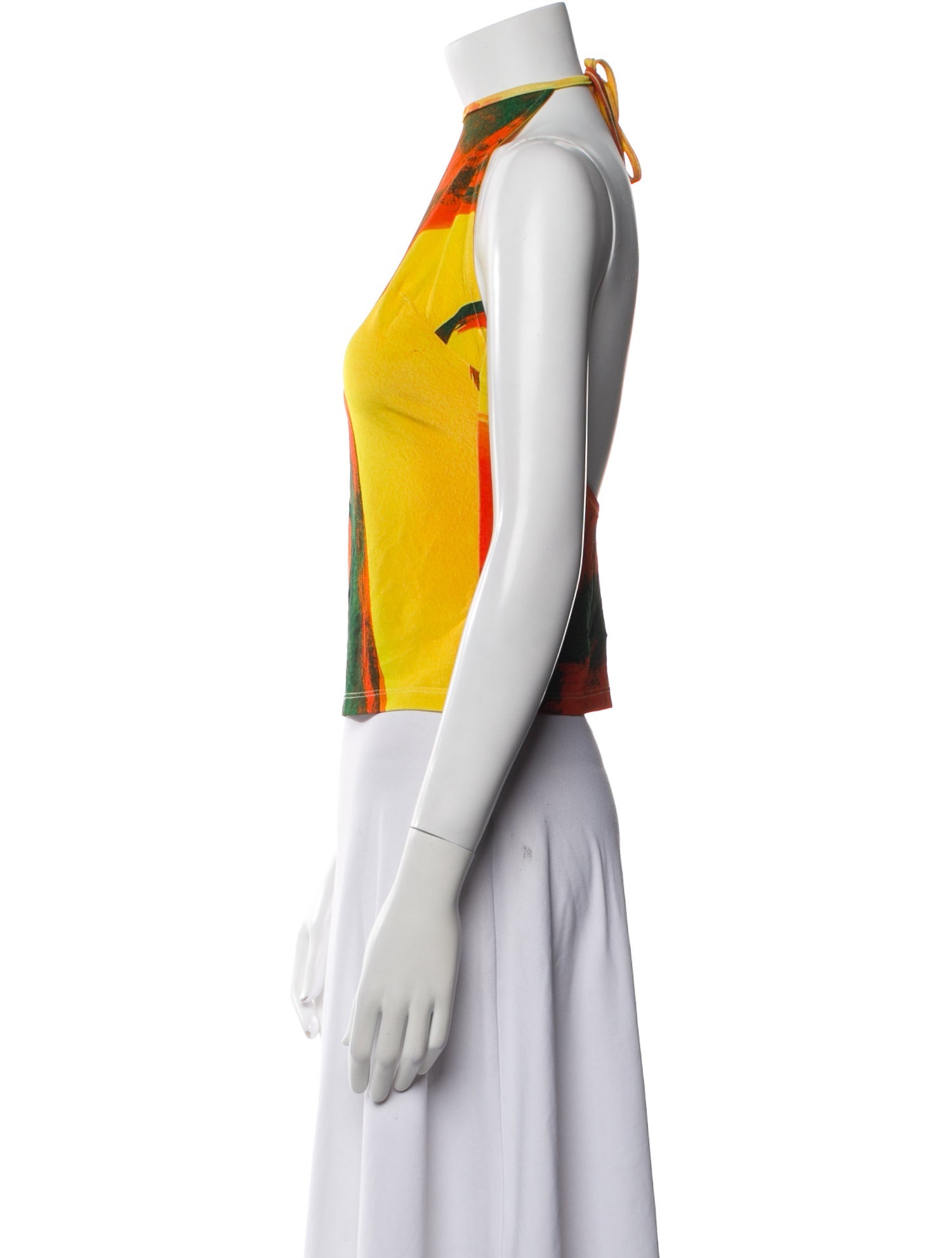 Louisa Ballou Printed Halterneck Crop Top w/ Tags