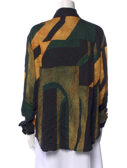 Louisa Ballou Printed Long Sleeve Button-Up Top