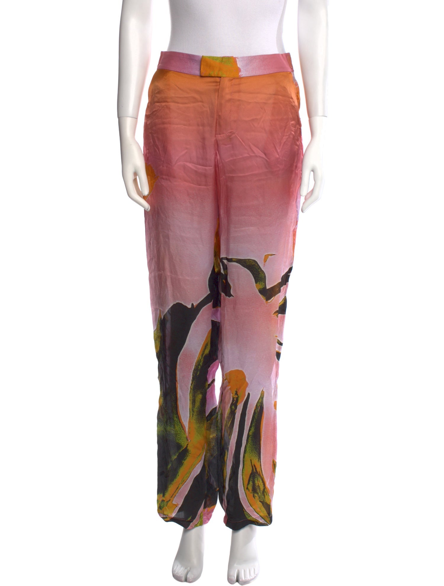 Louisa Ballou Silk Straight Leg Pants