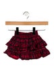 LoveShackFancy Toddler Girls Red Checkered Print Ruffle Trim Skirt