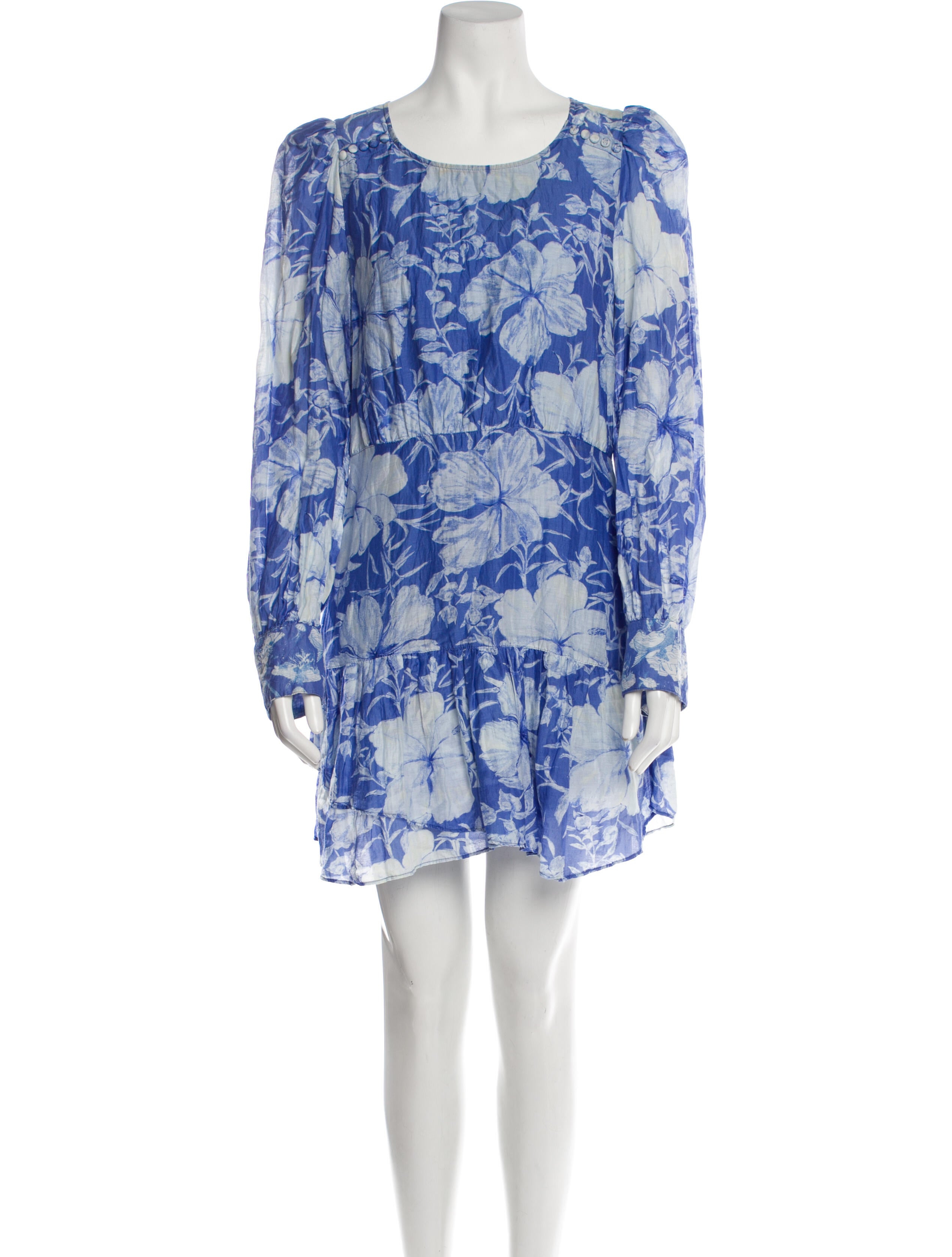 LoveShackFancy Floral Print Mini Dress