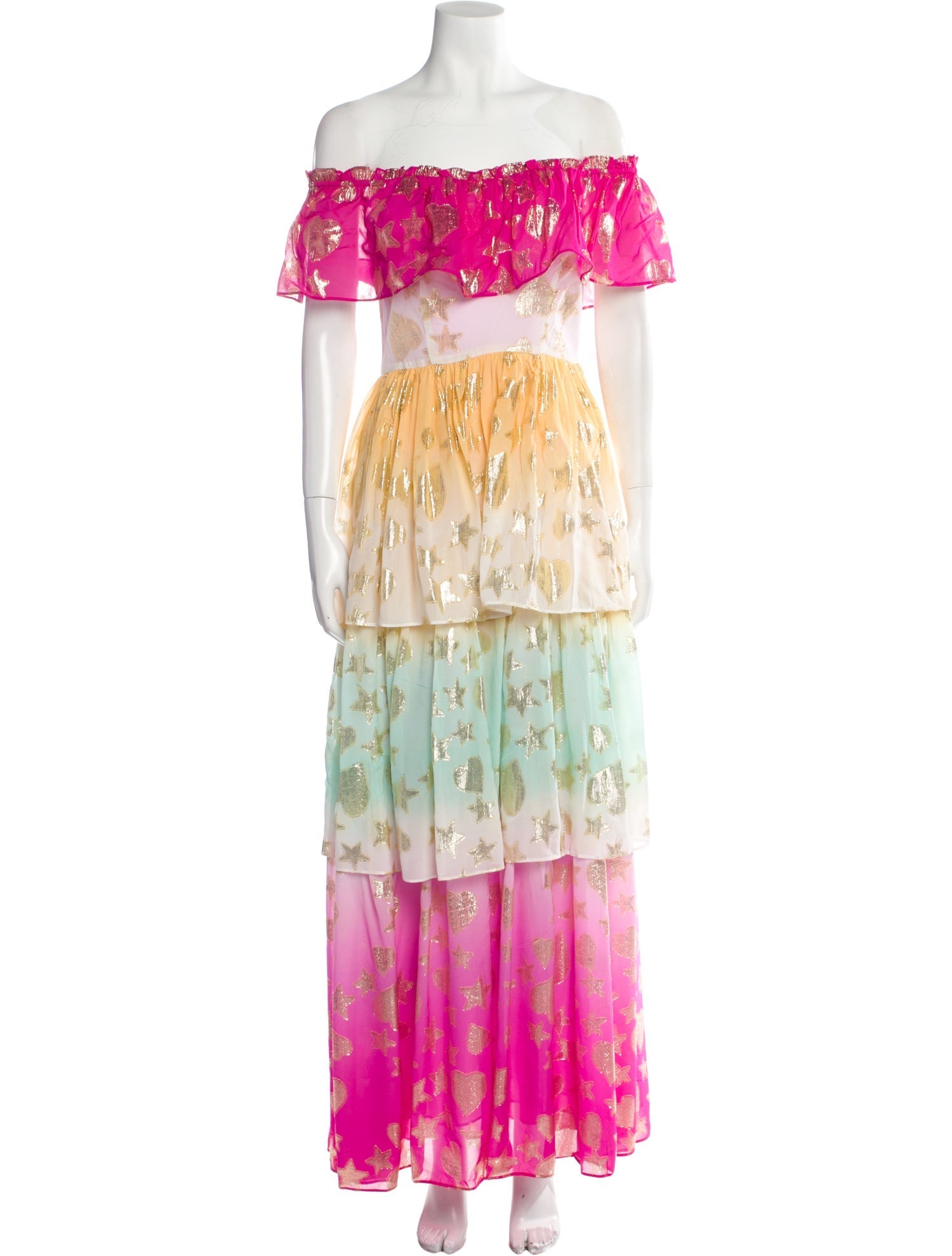 LoveShackFancy Floral Print Long Dress