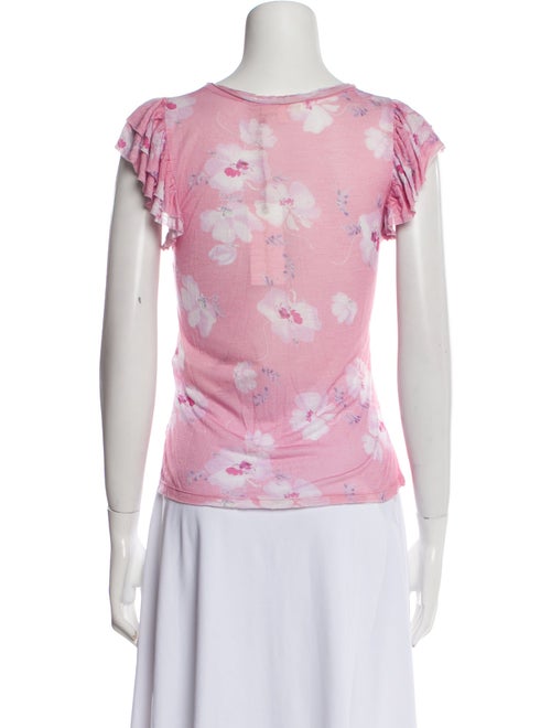 LoveShackFancy Floral Print Scoop Neck T-Shirt