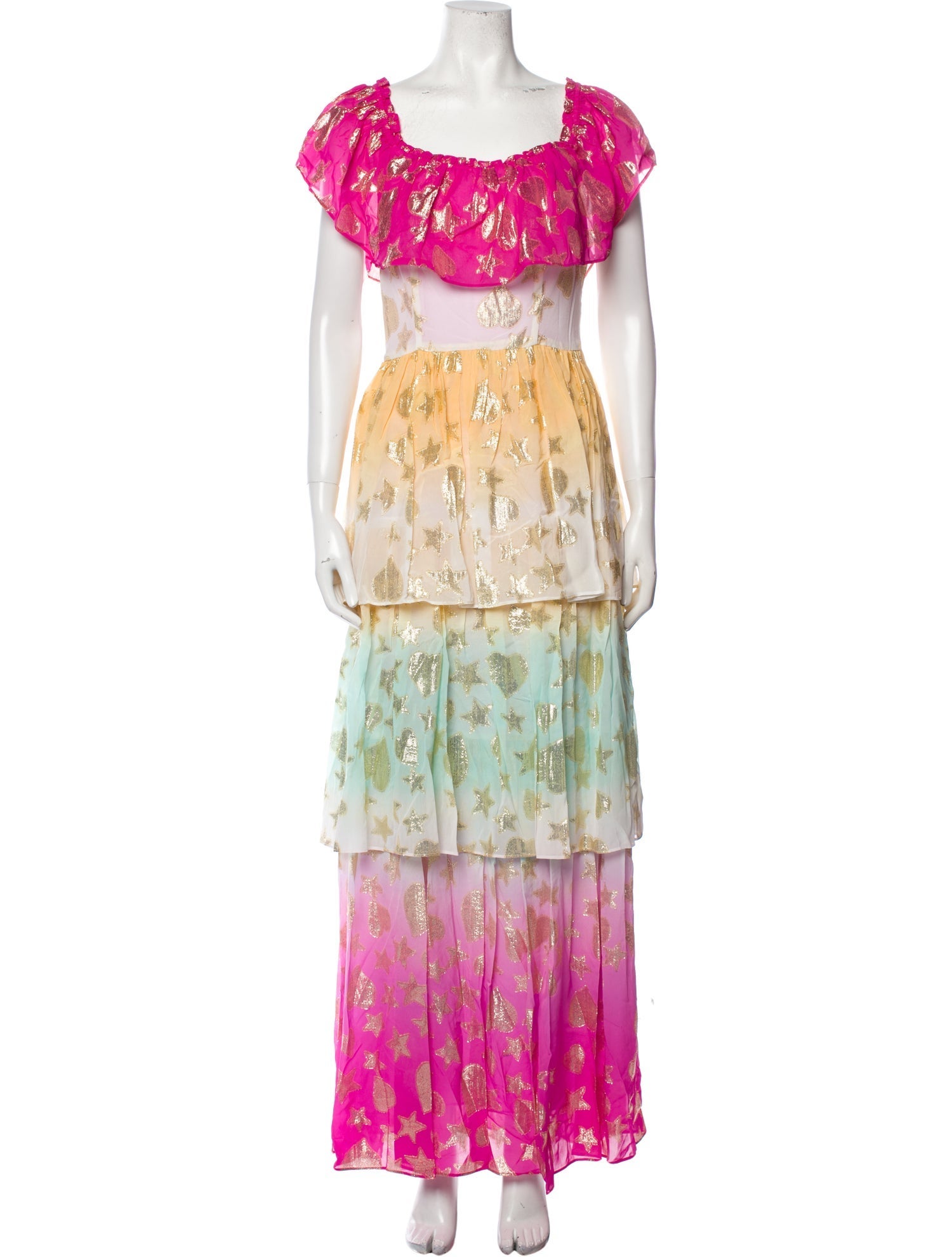 LoveShackFancy Floral Print Long Dress