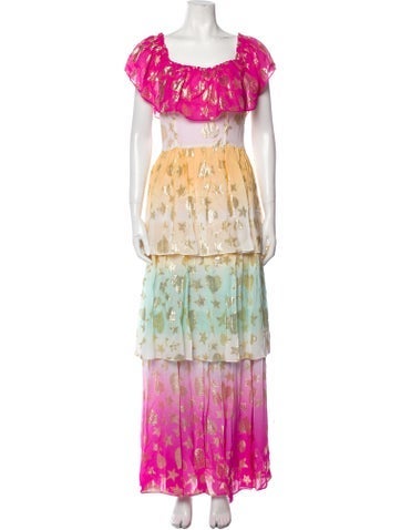 LoveShackFancy Dresses Floral Print Long Dress XS