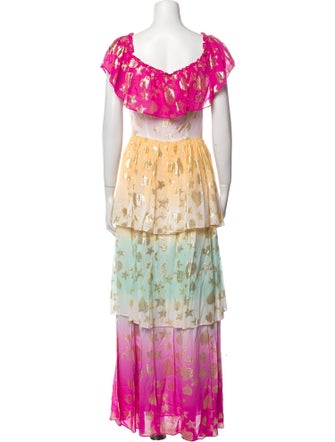 LoveShackFancy Floral Print Long Dress