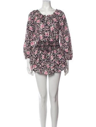LoveShackFancy Floral Print Mini Dress