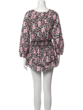 LoveShackFancy Floral Print Mini Dress