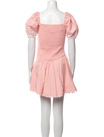LoveShackFancy Square Neckline Mini Dress