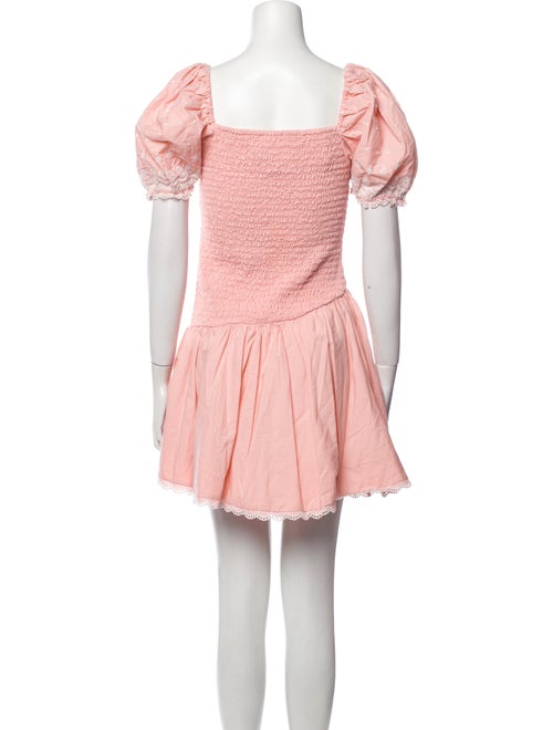 LoveShackFancy Square Neckline Mini Dress
