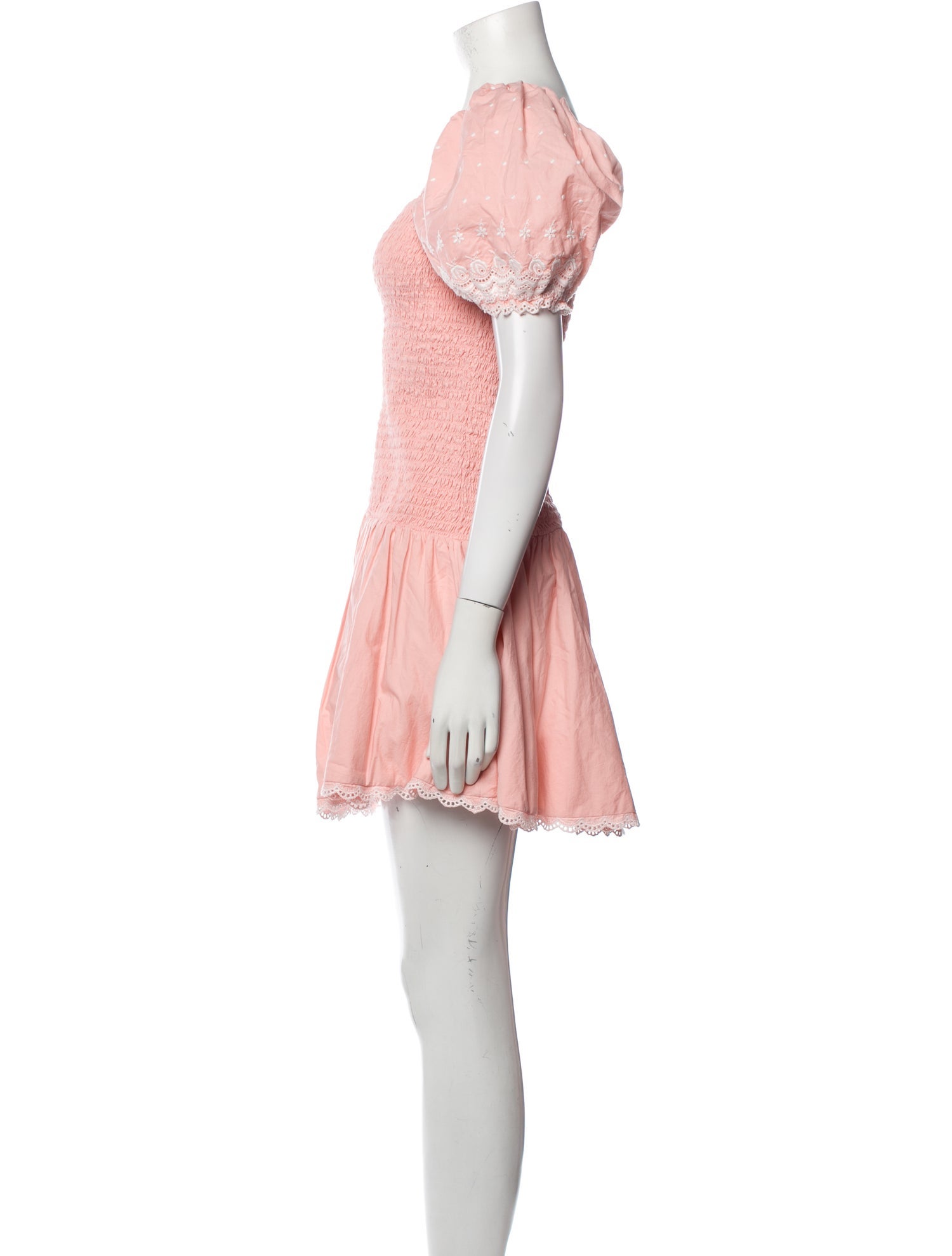 LoveShackFancy Square Neckline Mini Dress