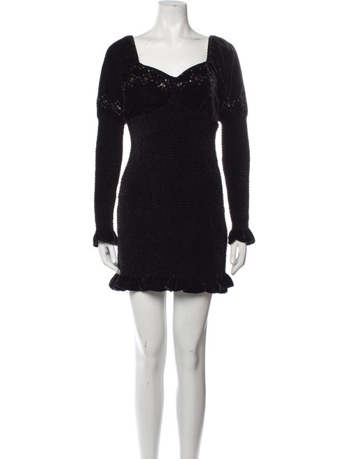 LoveShackFancy Square Neckline Mini Dress
