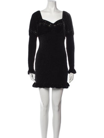 LoveShackFancy V-Neck Mini Dress