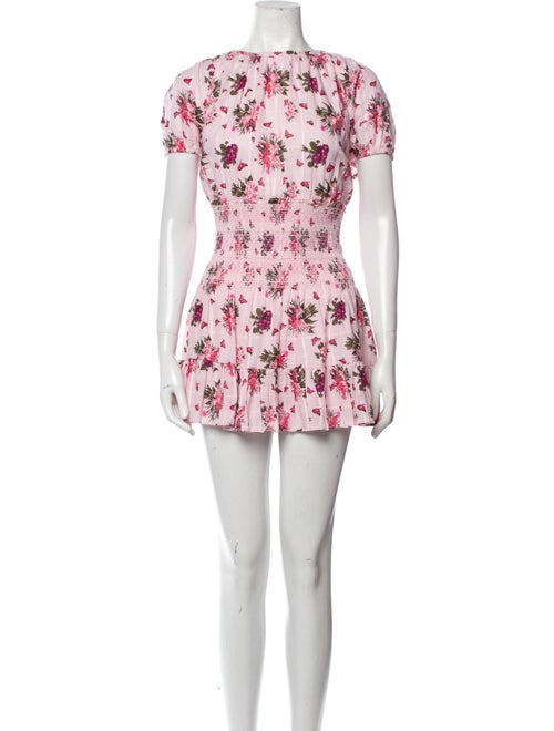 LoveShackFancy Floral Print Mini Dress