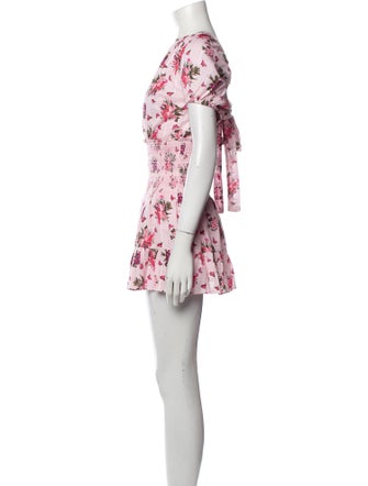 LoveShackFancy Floral Print Mini Dress