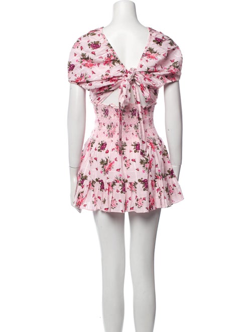LoveShackFancy Floral Print Mini Dress