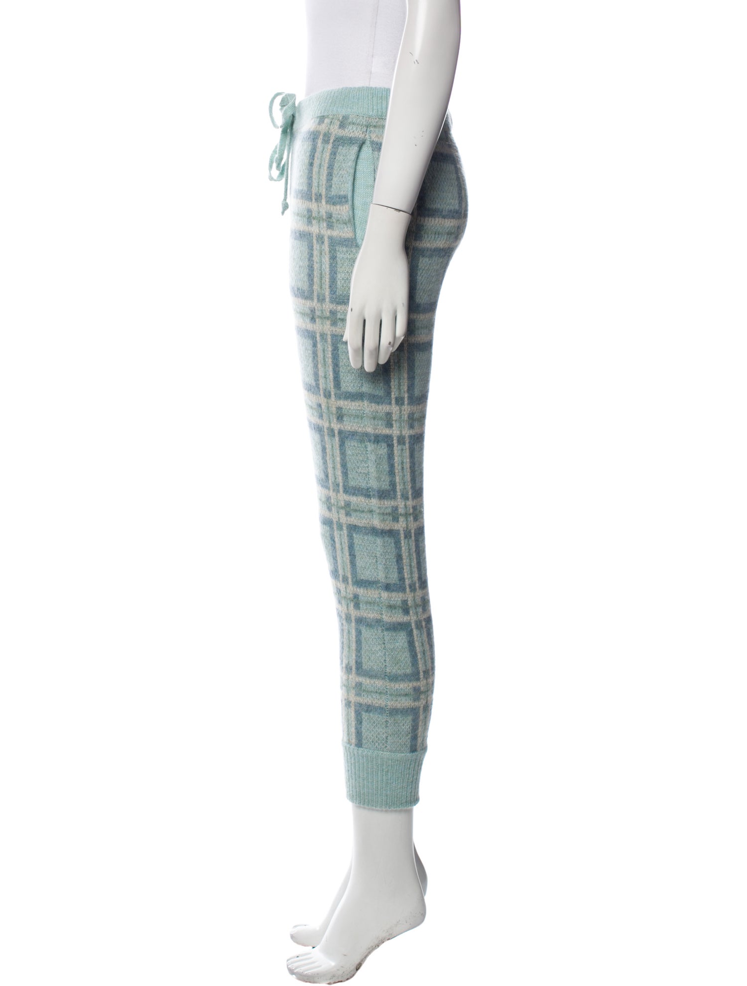LoveShackFancy Plaid Print Skinny Leg Pants