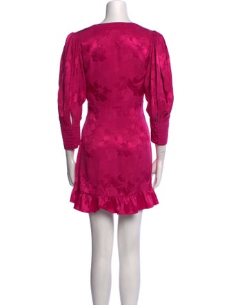 LoveShackFancy Plunge Neckline Mini Dress