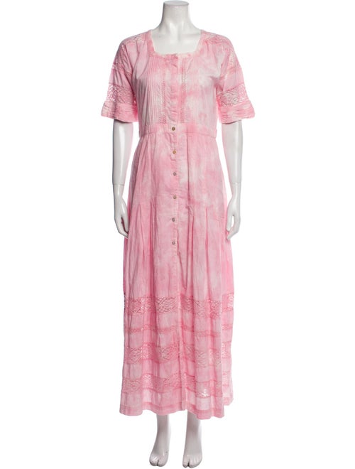 LoveShackFancy Tie-Dye Print Long Dress