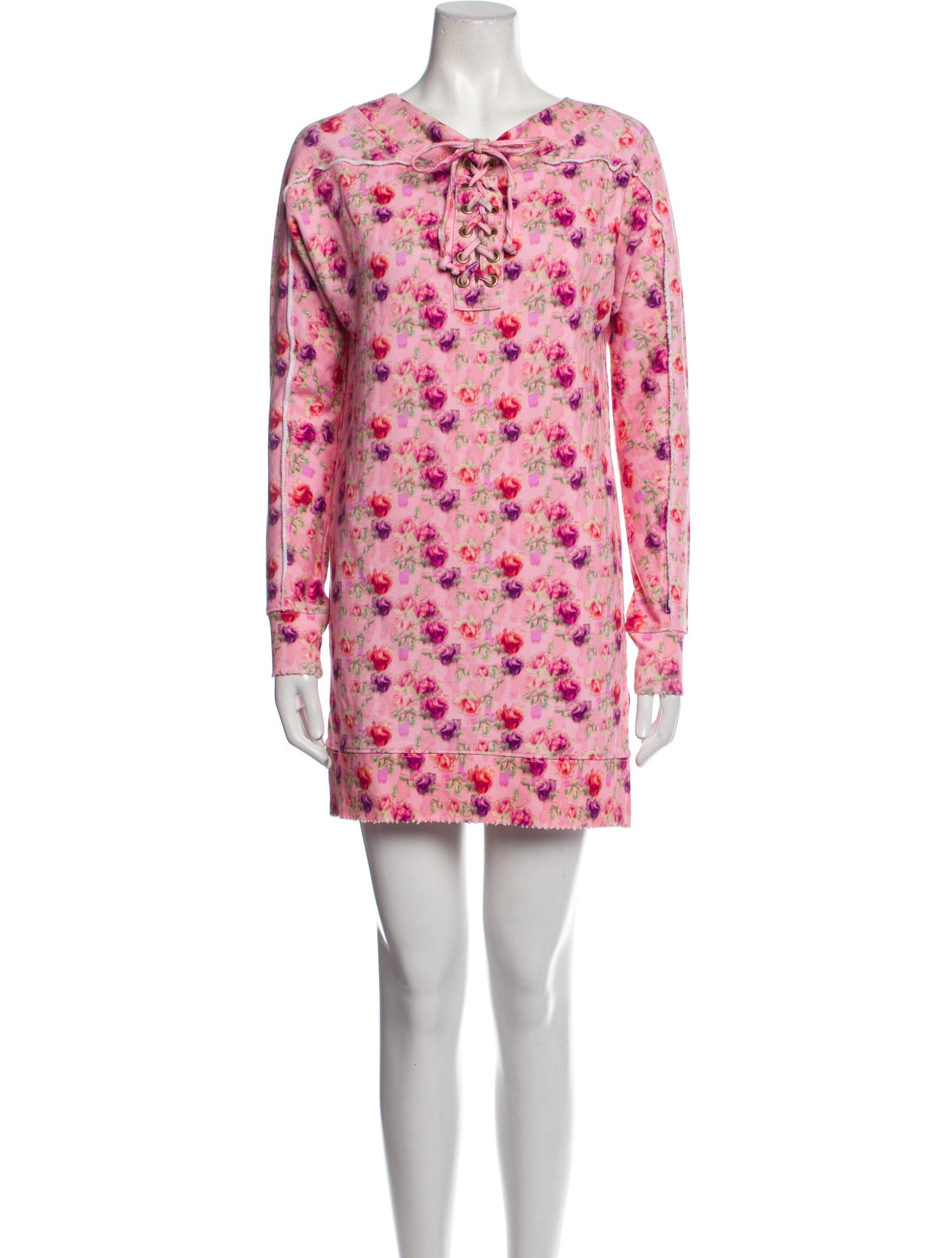 LoveShackFancy Floral Print Mini Dress