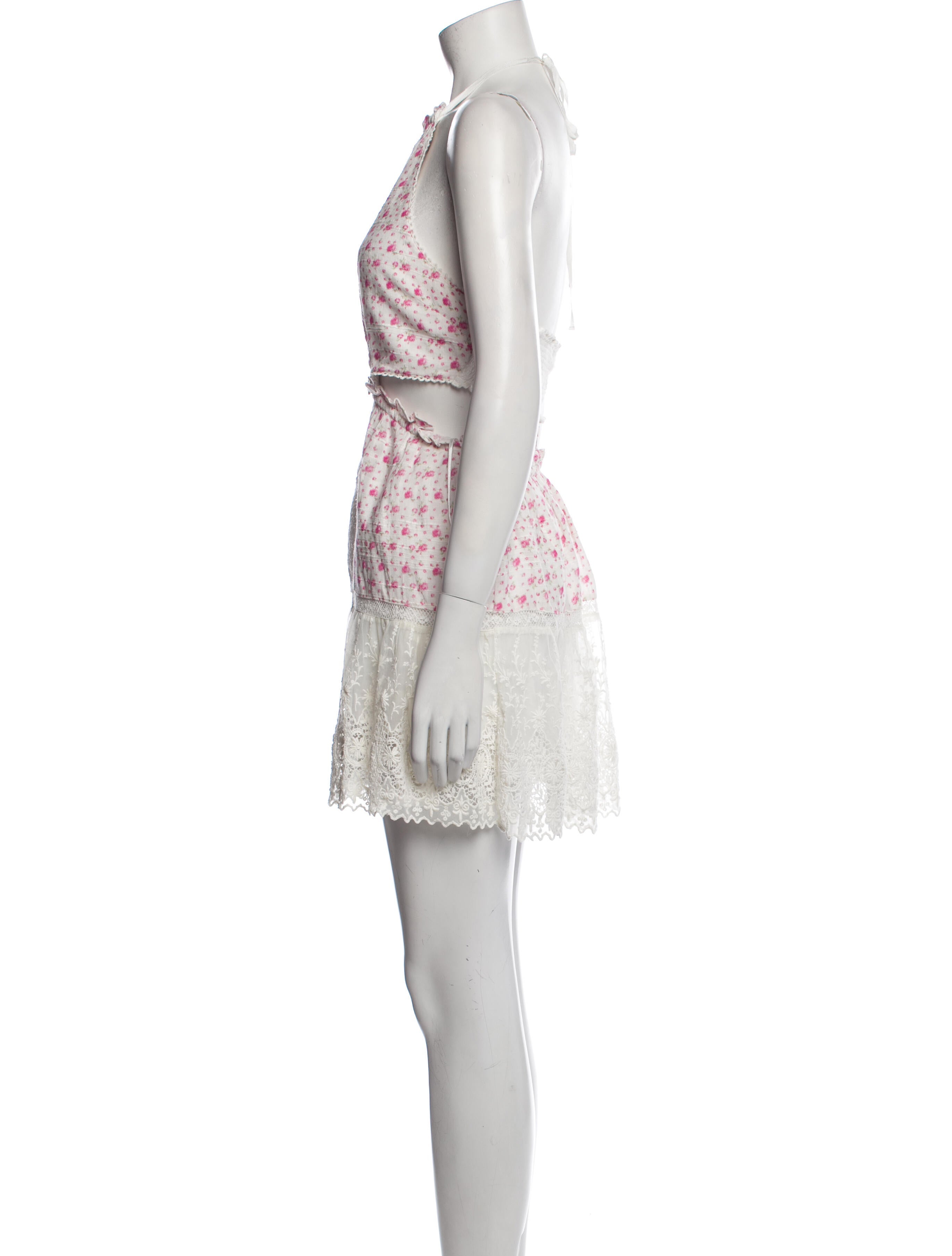 LoveShackFancy Floral Print Mini Dress