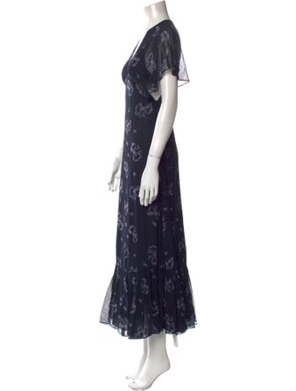 LoveShackFancy Floral Print Long Dress