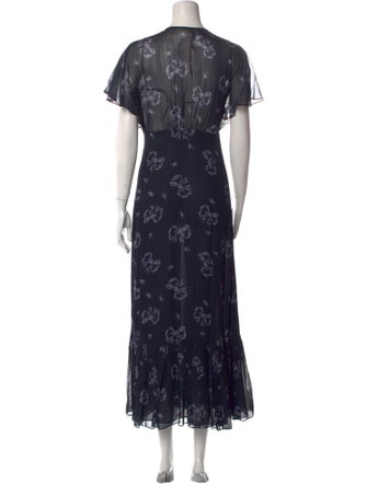 LoveShackFancy Floral Print Long Dress