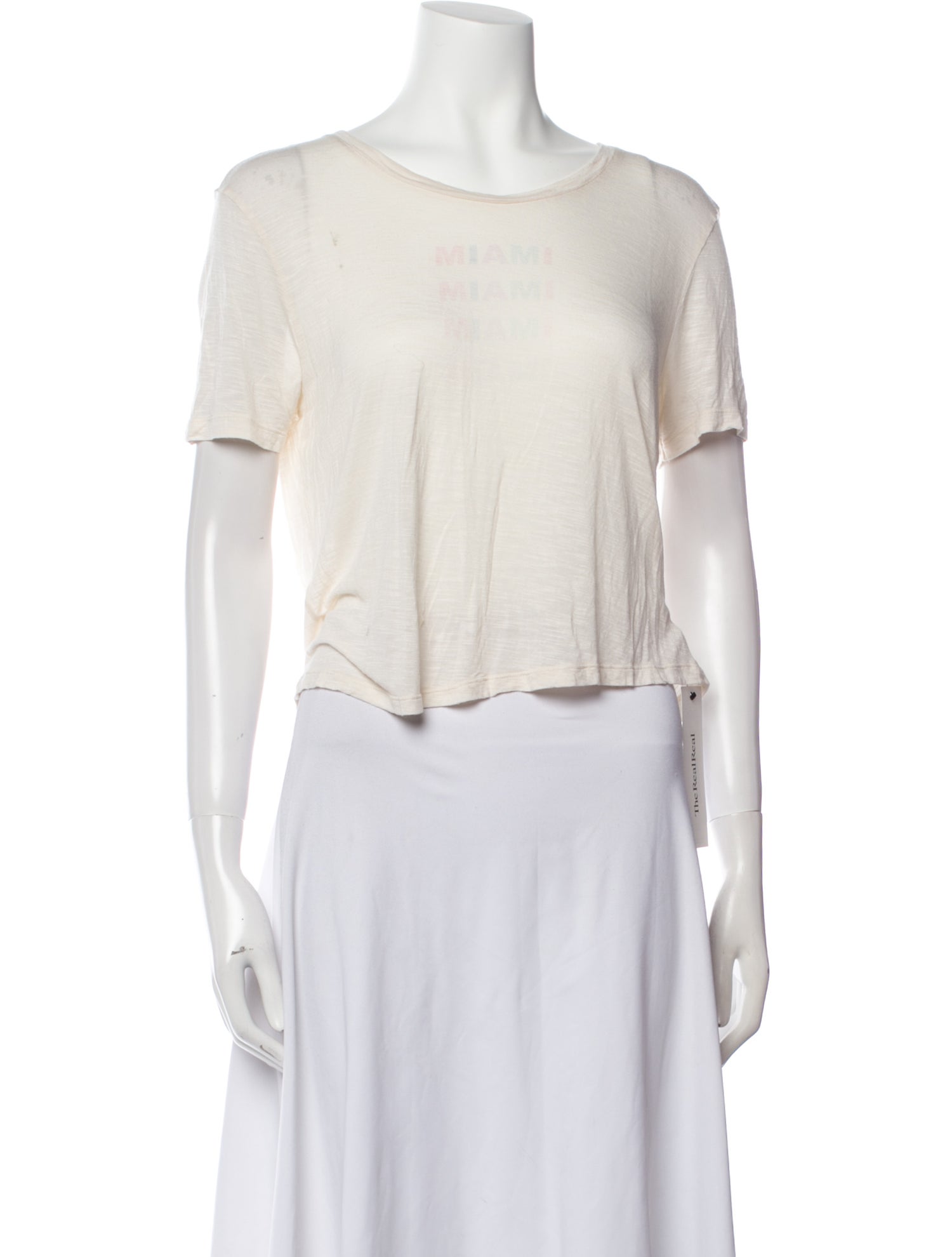 LoveShackFancy Scoop Neck Short Sleeve Crop Top