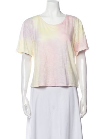 LoveShackFancy Tops Scoop Neck Short Sleeve T-Shirt M