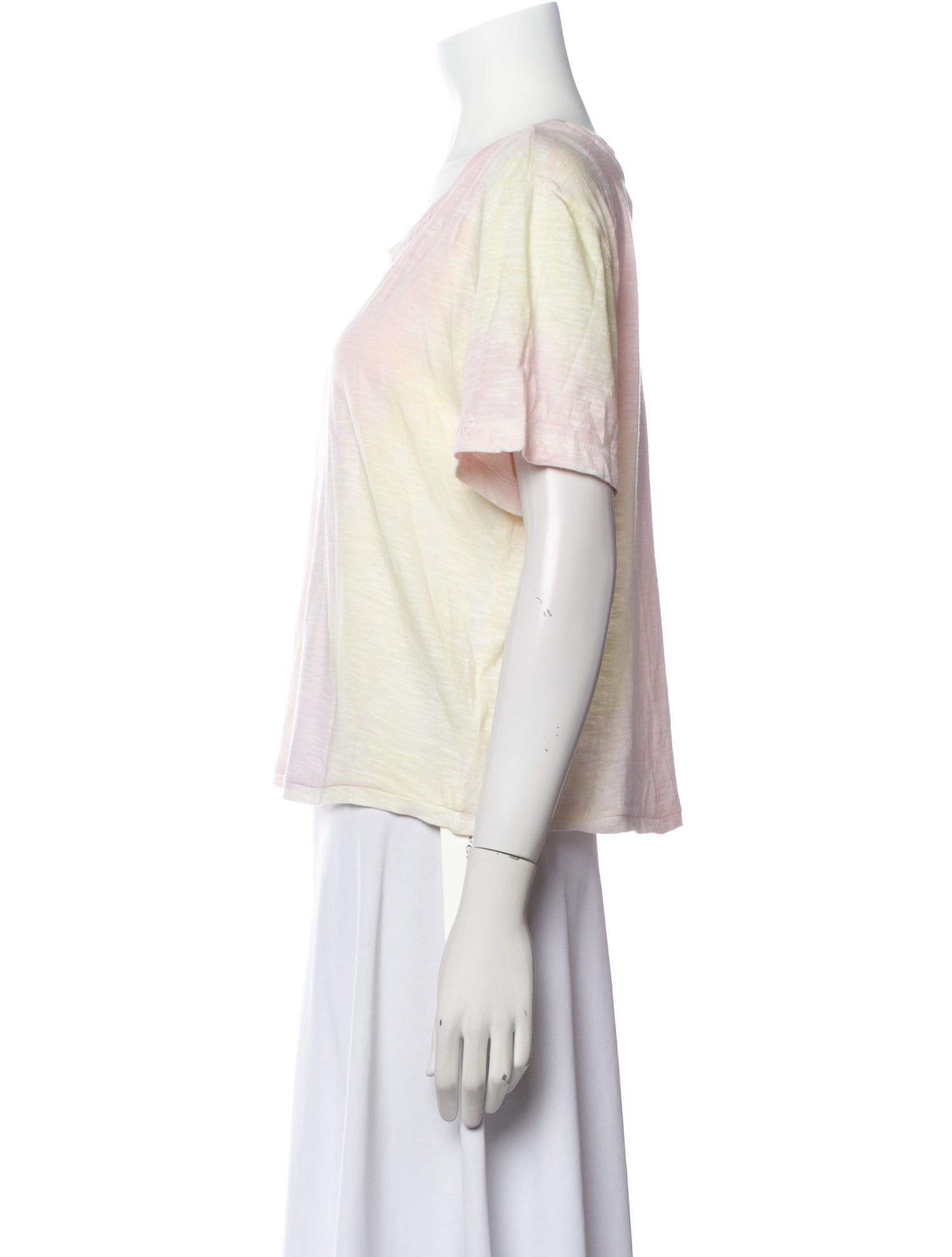 LoveShackFancy Scoop Neck Short Sleeve T-Shirt