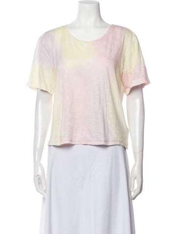 LoveShackFancy Tops Tie-Dye Print Scoop Neck T-Shirt XL