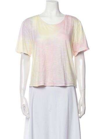 LoveShackFancy Tops Scoop Neck Short Sleeve T-Shirt XL