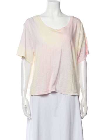 LoveShackFancy Tops Scoop Neck Short Sleeve T-Shirt XL