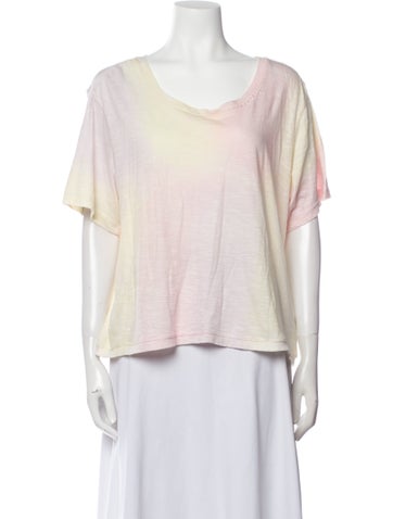 LoveShackFancy Tops Scoop Neck Short Sleeve T-Shirt XL