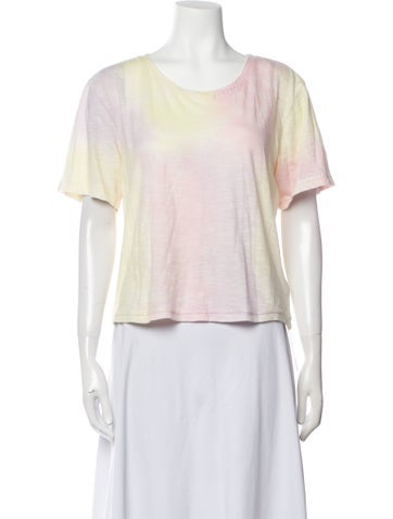 LoveShackFancy Tops Tie-Dye Print Scoop Neck T-Shirt M