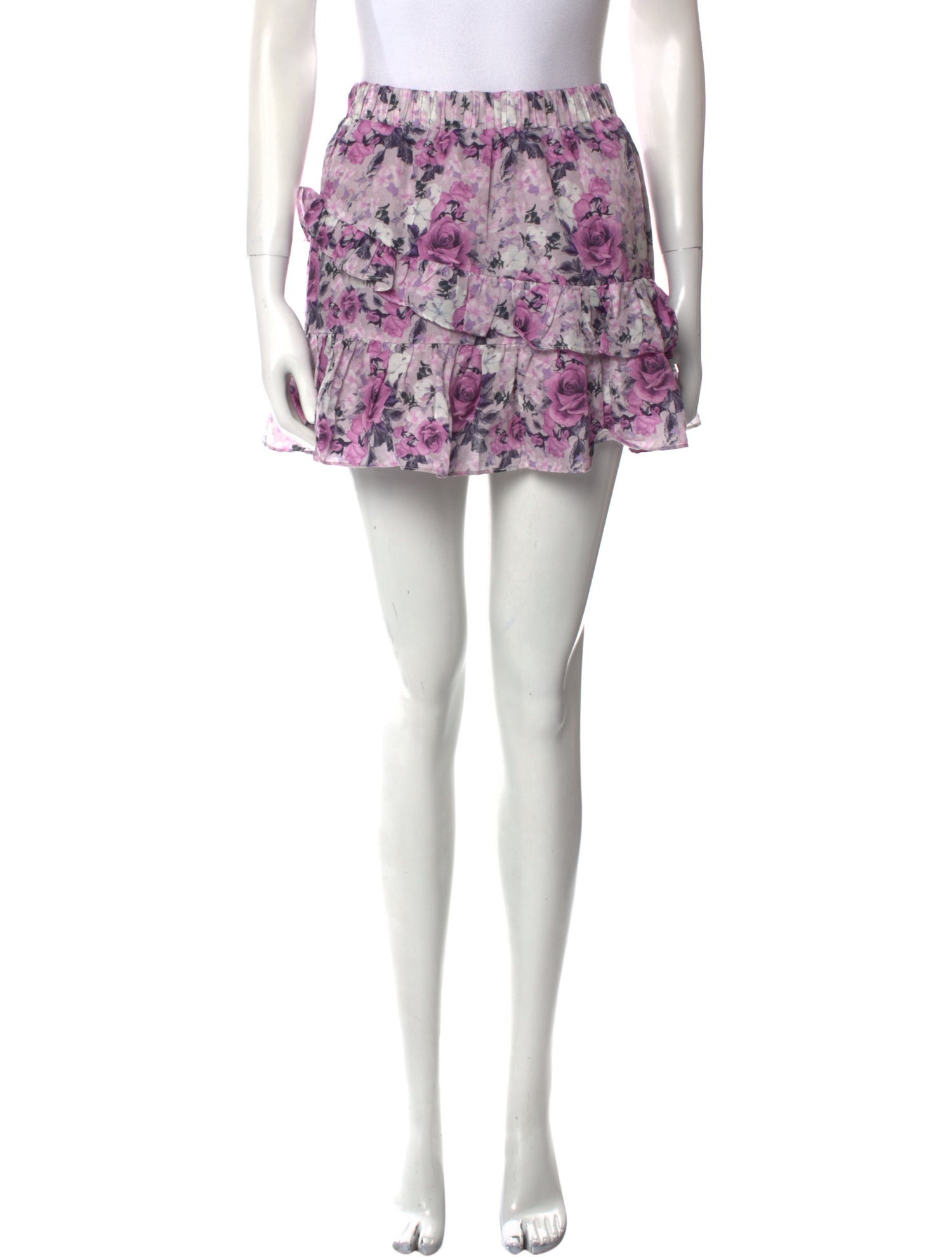 LoveShackFancy Floral Print Mini Skirt