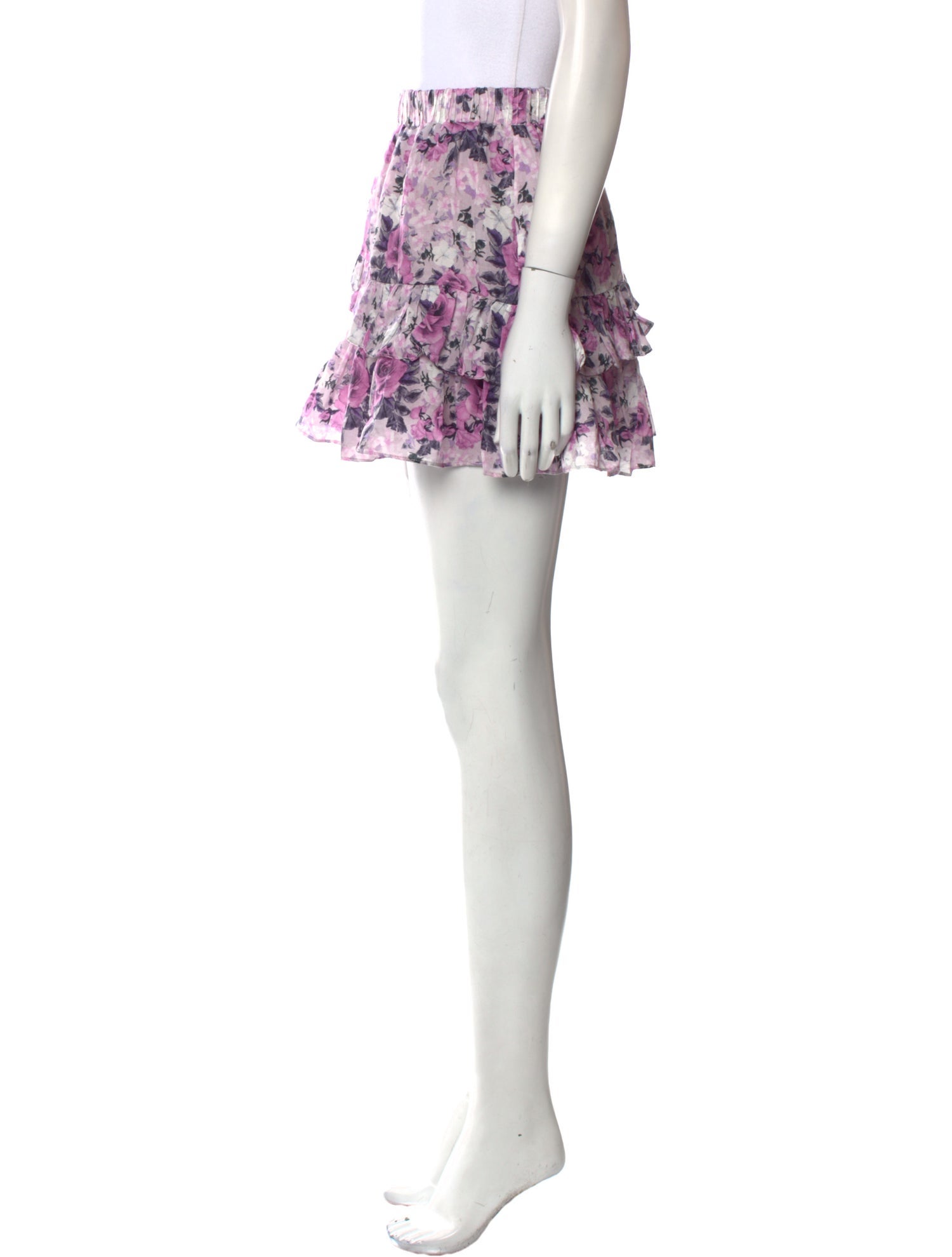 LoveShackFancy Floral Print Mini Skirt