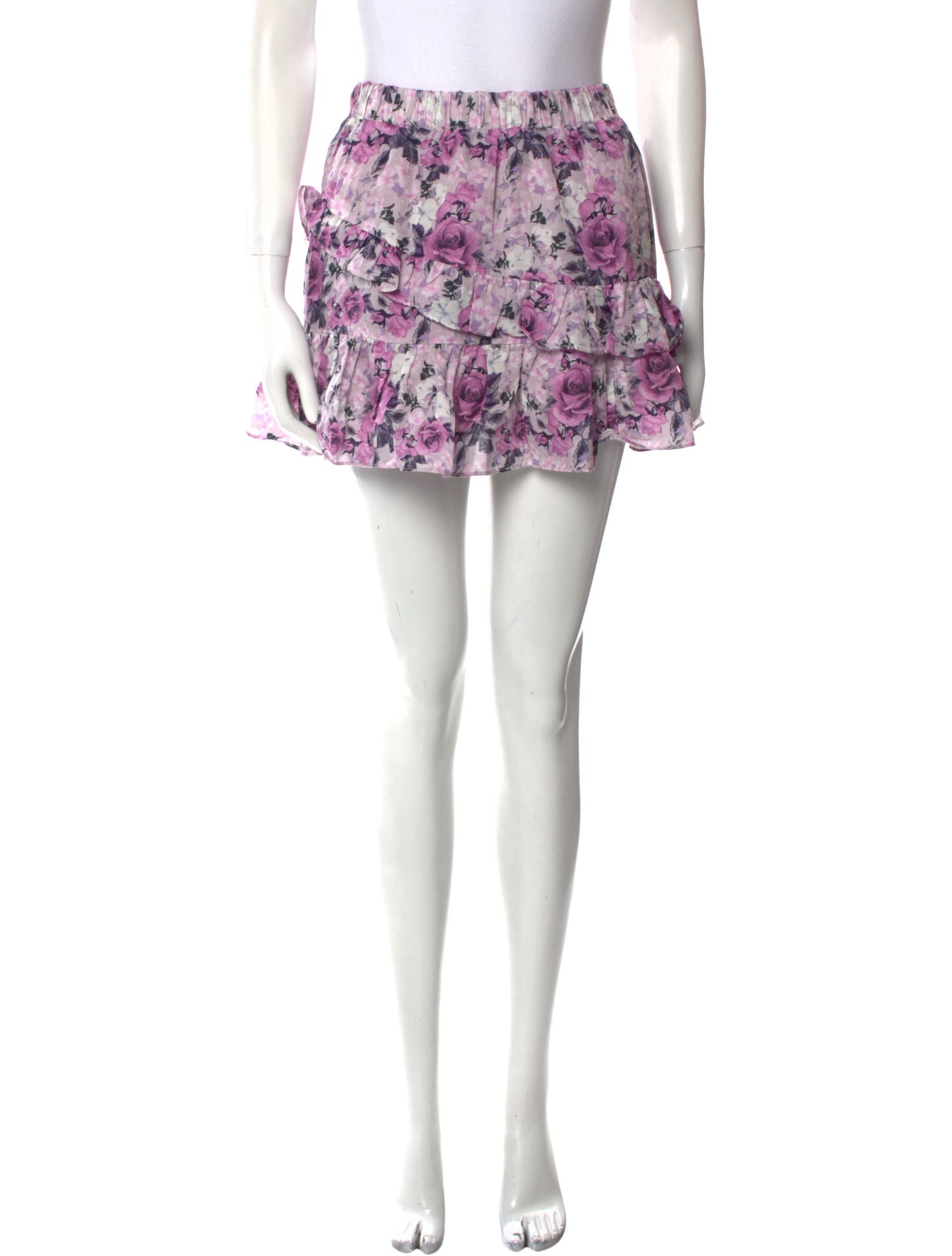 LoveShackFancy Floral Print Mini Skirt