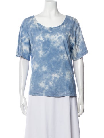 LoveShackFancy Tops Tie-Dye Print Scoop Neck T-Shirt L