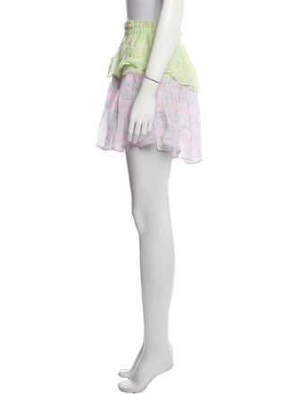 LoveShackFancy Floral Print Mini Skirt
