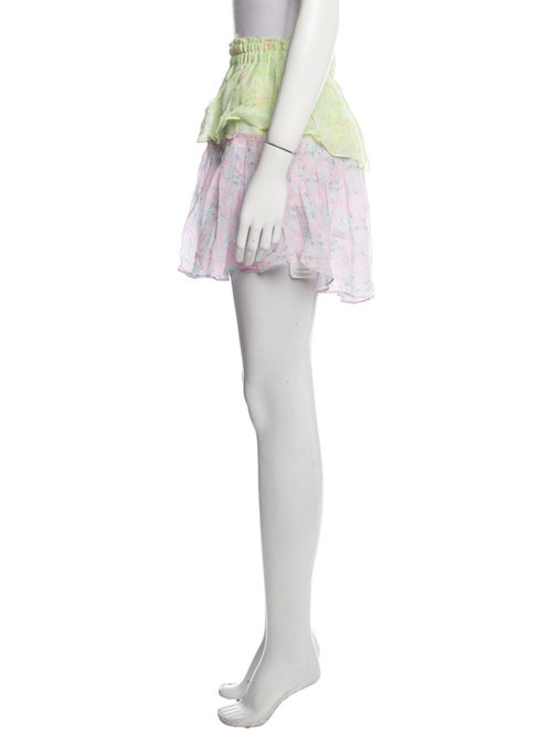 LoveShackFancy Floral Print Mini Skirt