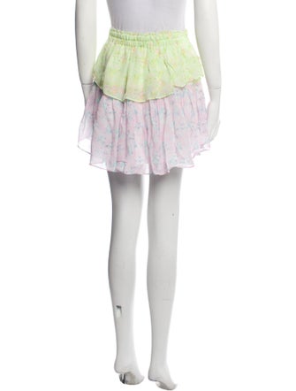 LoveShackFancy Floral Print Mini Skirt