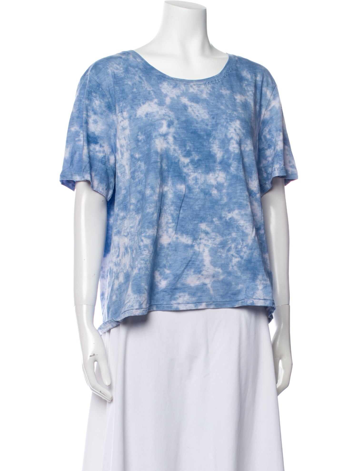 LoveShackFancy Tie-Dye Print Bateau Neckline T-Shirt