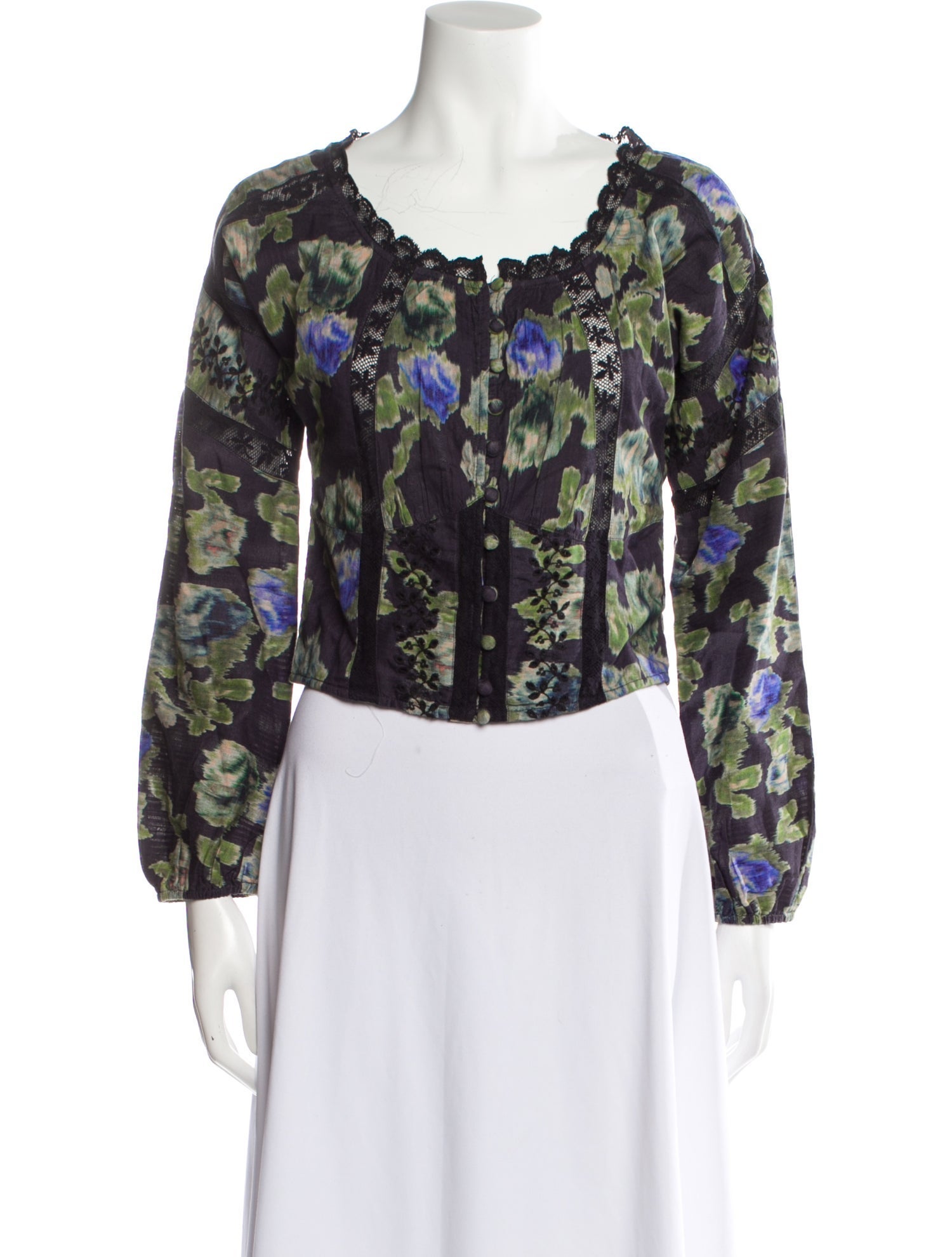 LoveShackFancy Long Sleeve Button-Up Top w/ Tags