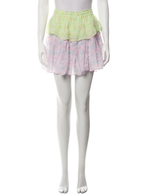 LoveShackFancy Floral Print Mini Skirt