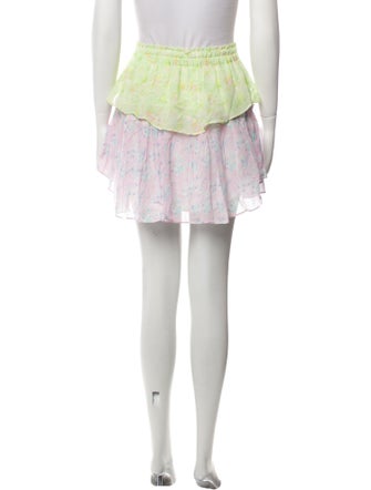 LoveShackFancy Floral Print Mini Skirt
