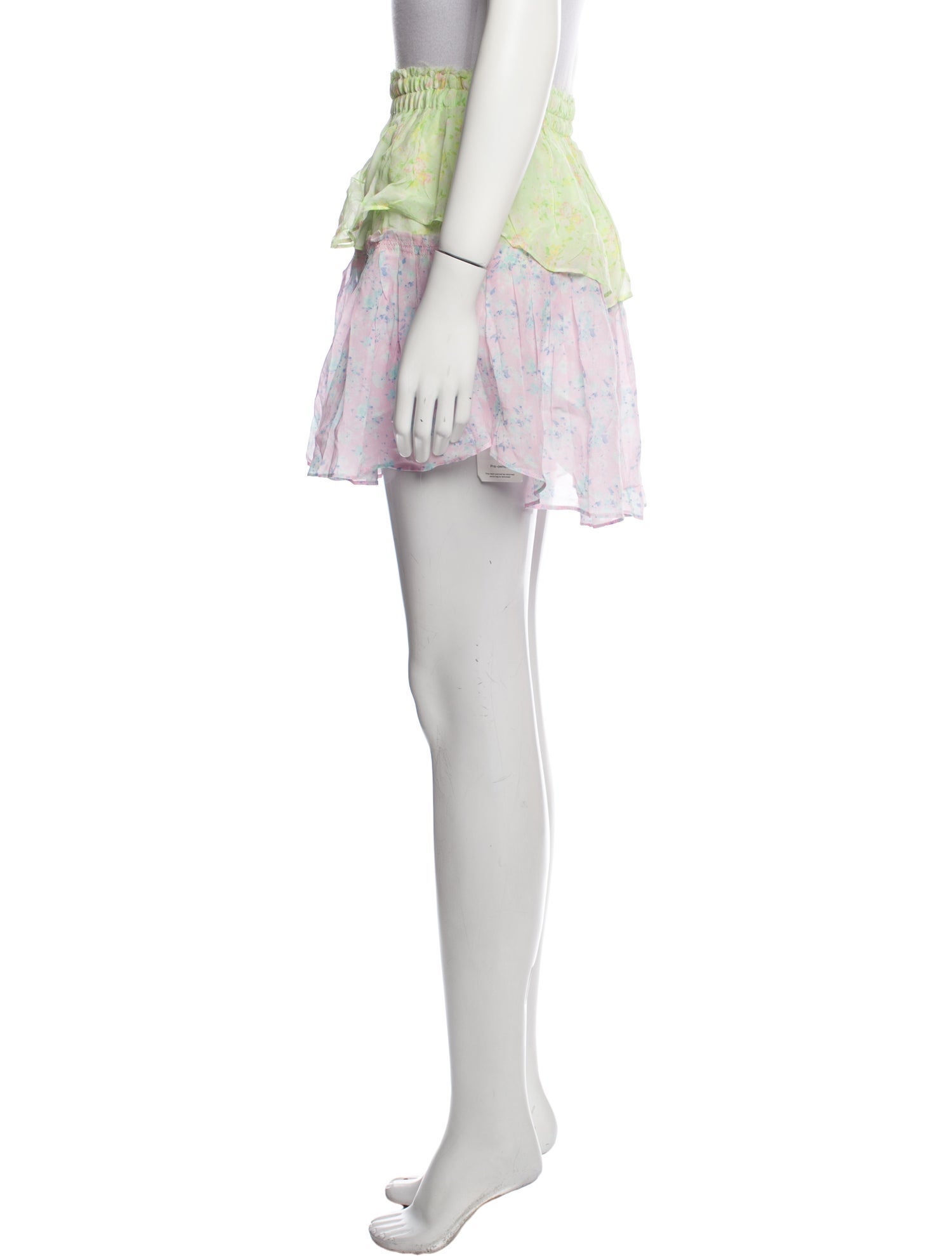 LoveShackFancy Floral Print Mini Skirt