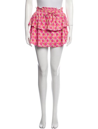 LoveShackFancy Floral Print Mini Skirt